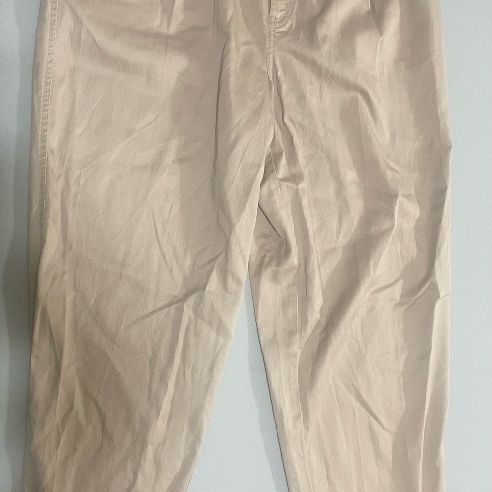 a.n.a Women's Light Tan Chinos Highest Rise Tapered Pants